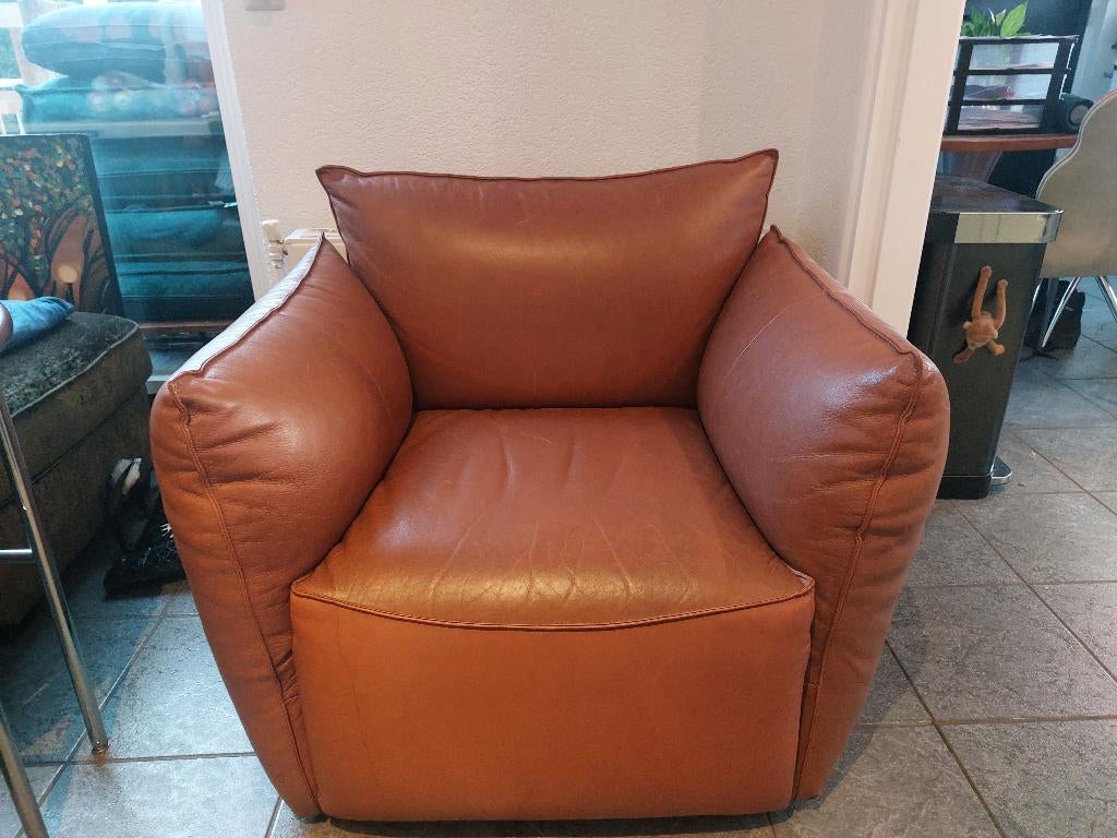 Jess Design leren fauteuil, Ophalen, Gebruikt, Landelijk, 75 tot 100 cm