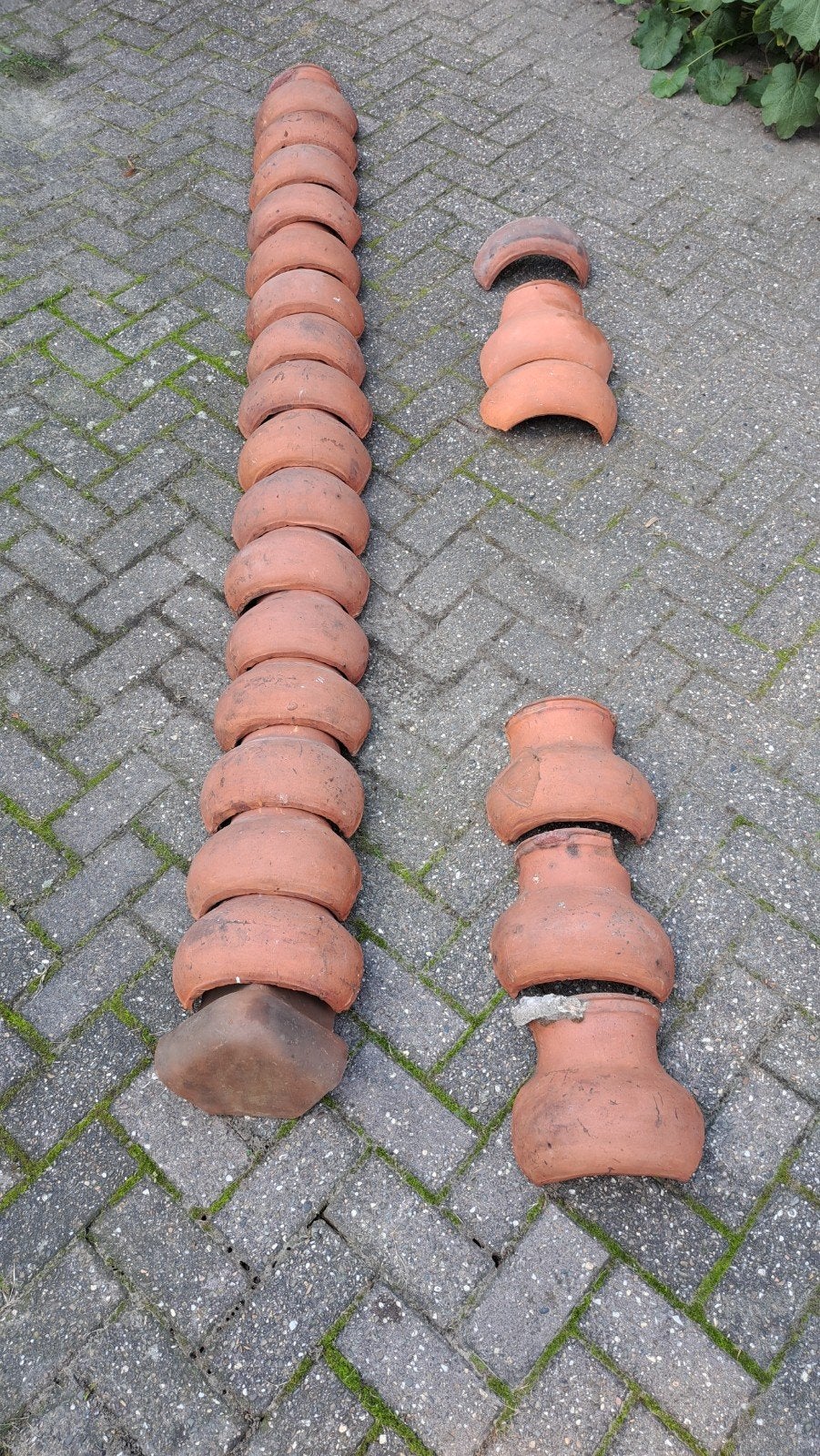 22 Rode Holle Nokpannen - Ouderwetse Dakpannen, Ophalen, Gebruikt, Steen of Klei, Dakpannen