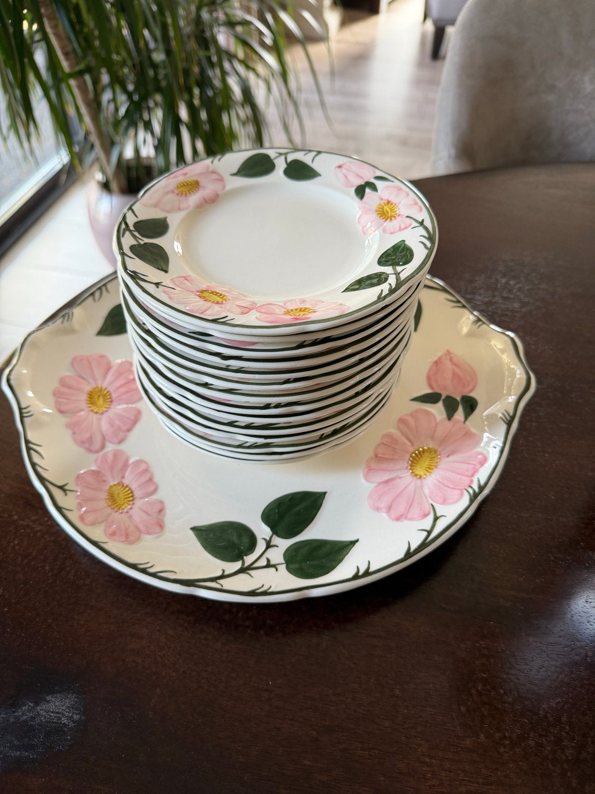 Villeroy & Boch Wild-Rose gebaksbordjes en gebaksbord, Ophalen, Gebruikt, Klassiek, Villeroy & Boch