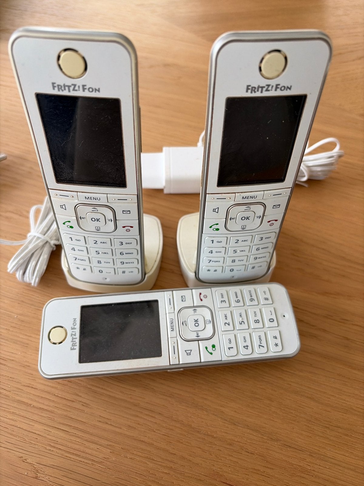FRITZ!Fon DECT telefoons (3 stuks) met laders, Ophalen, Gebruikt, 3 handsets
