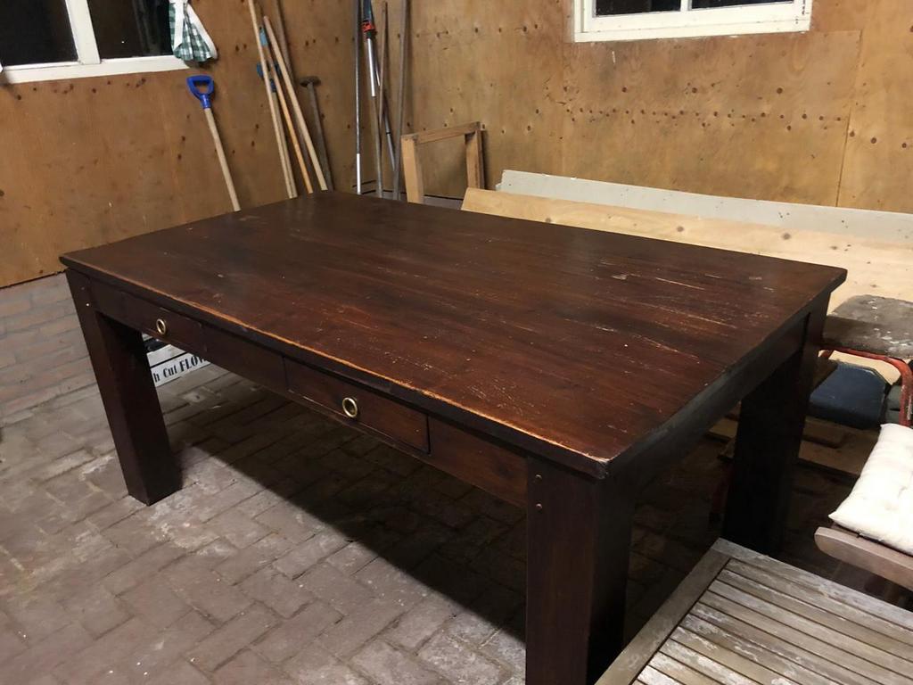 Mooie teakhouten eetkamertafel 180x98x78, Huis en Inrichting, Tafels | Eettafels, Ophalen, 200 cm of meer, 50 tot 100 cm, Zo goed als nieuw