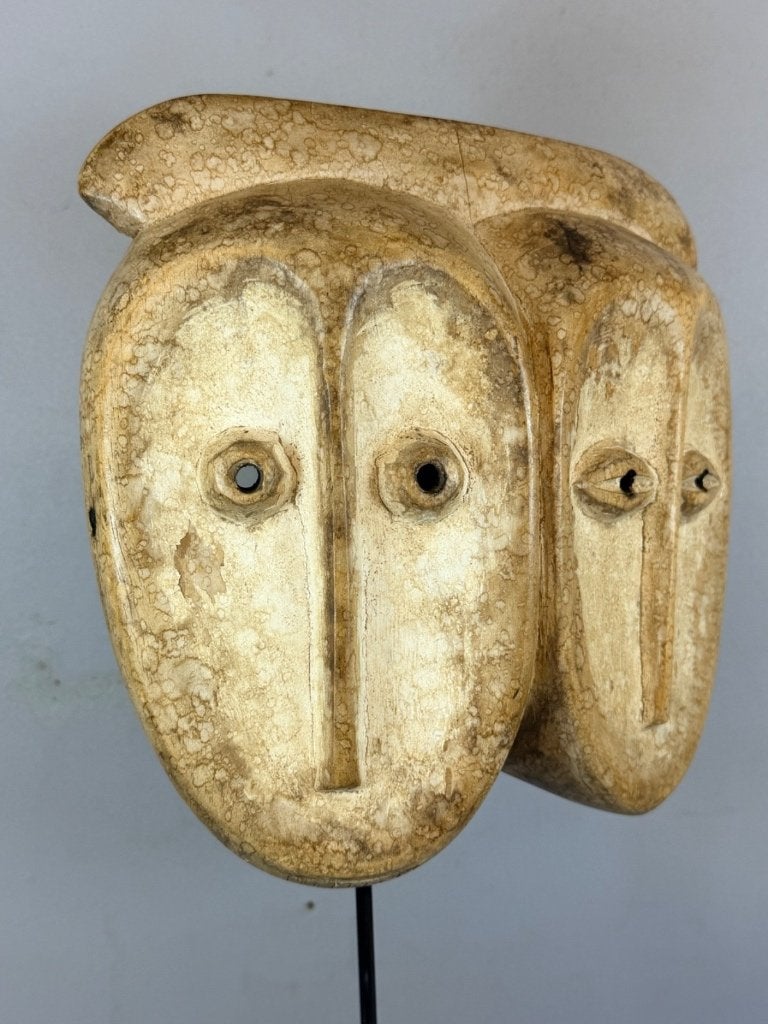 260923 oud Afrikaans Lega Bwami tweeling masker - Congo., Ophalen of Verzenden
