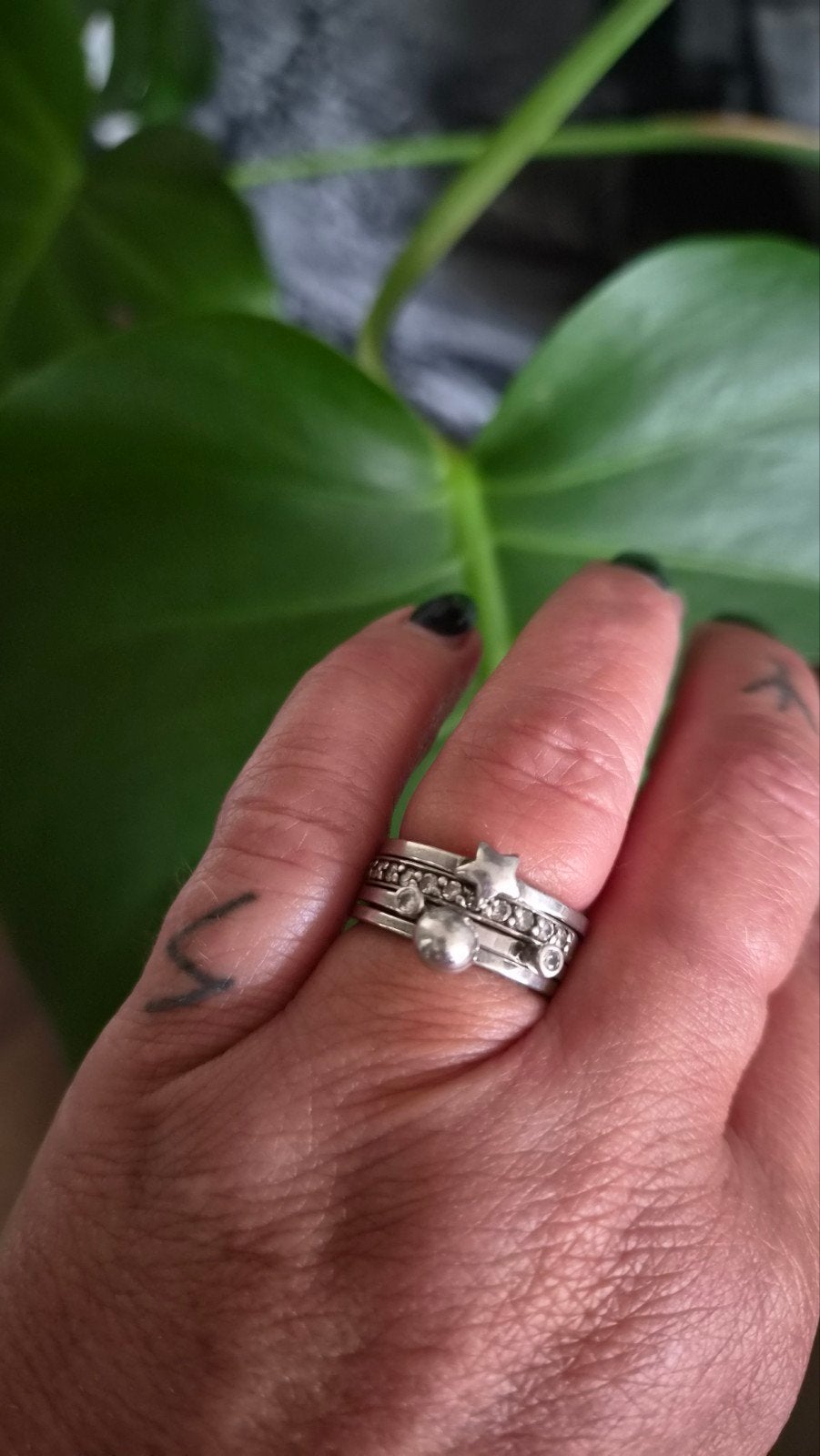 zilveren Charmin's stapel ringen, Verzenden, Zo goed als nieuw, Dame, Zilver