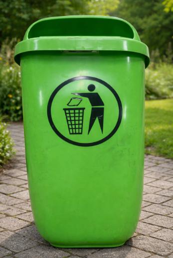 Groene kunststof afvalbak 50 liter, Ophalen, Kunststof, Gebruikt, 50 tot 75 cm