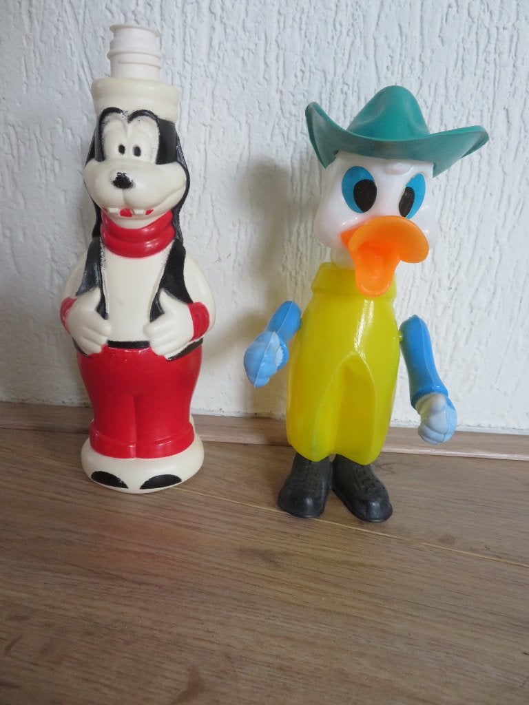 Shampoo flessen Disney Goofy Fluffy + Eend Vintage aren 60, Verzamelen, Ophalen of Verzenden, Gebruikt