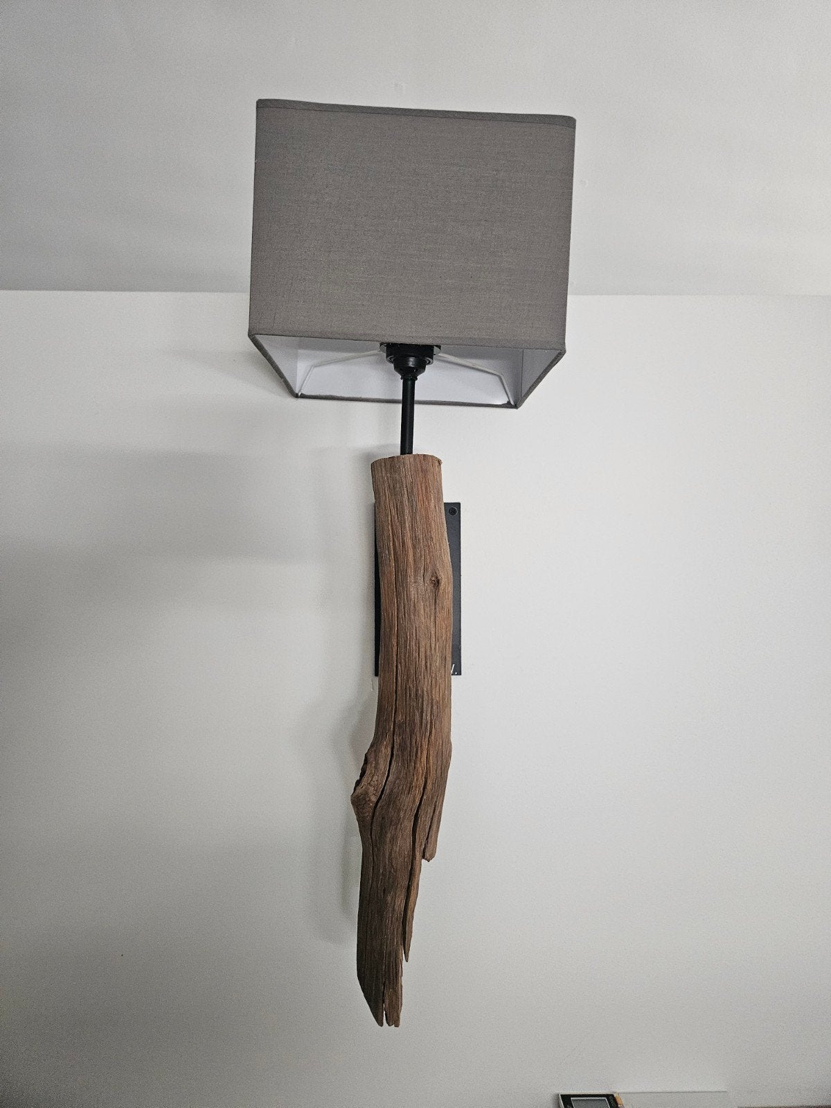 2x Unieke Drijfhout Wandlampen van Thomas Wood, Ophalen, Zo goed als nieuw, Hout