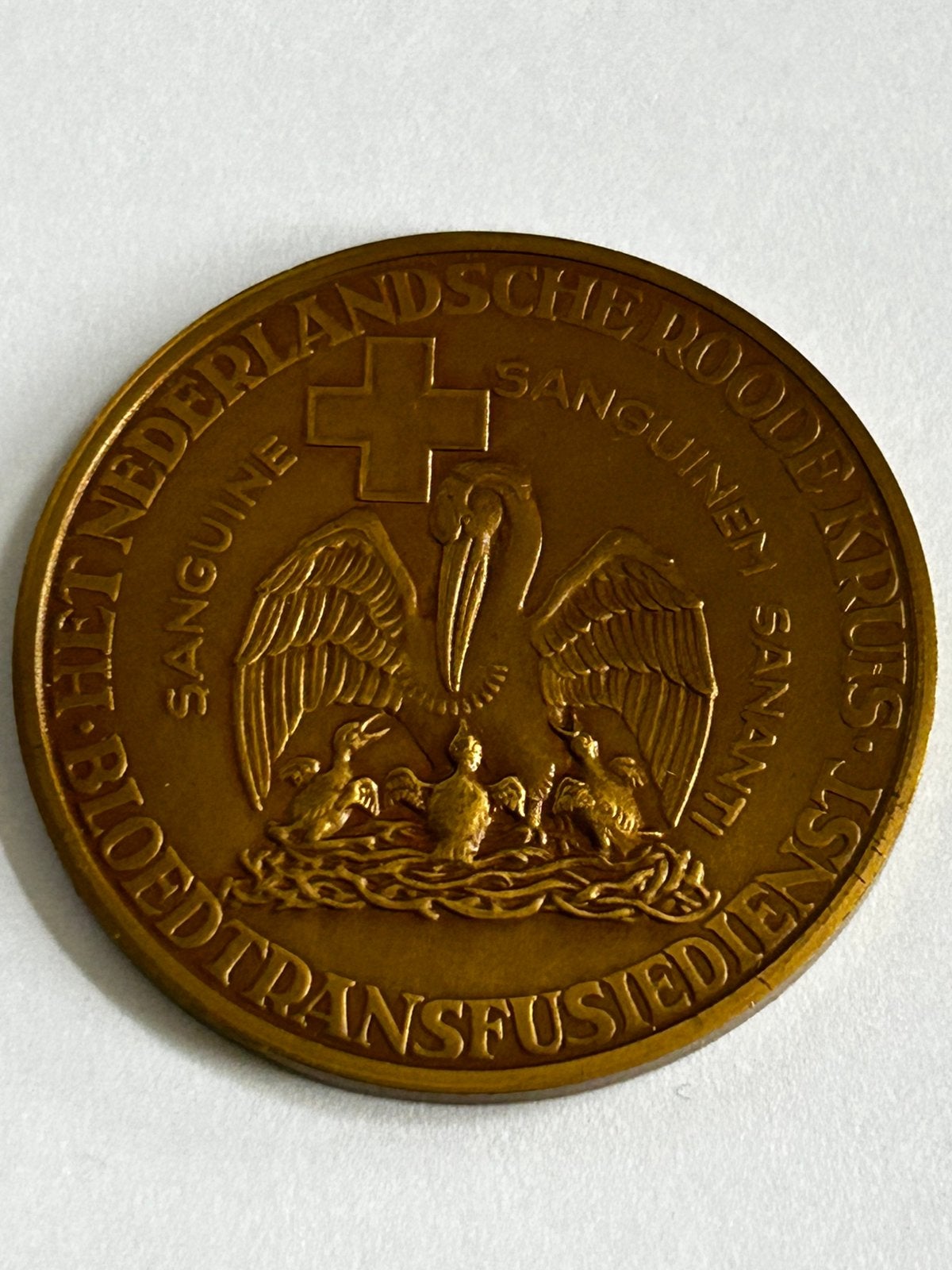 Karl Landsteiner penning Rode Kruis Begeer + doos, Ophalen of Verzenden, Brons