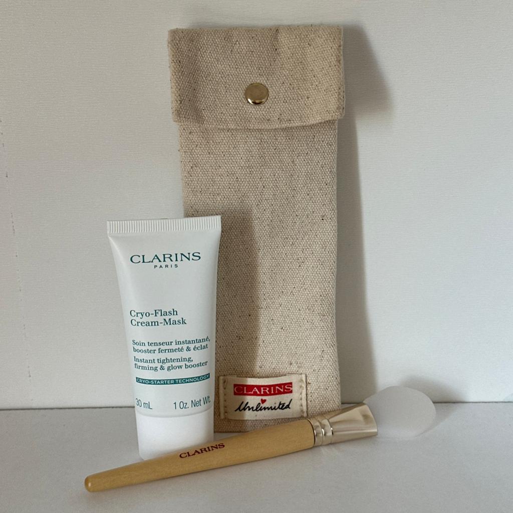 Clarins Cryo-Flash Cream-Mask 30 ml & Siliconen Maskerkwast, Ophalen of Verzenden, Nieuw, Gehele gezicht, Verzorging