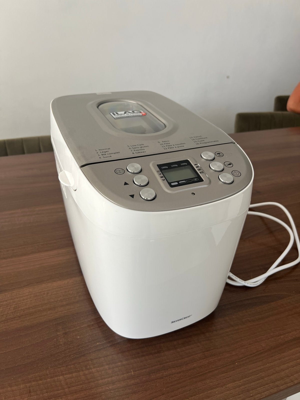 Silvercrest Broodbakmachine met 16 programma's, Witgoed en Apparatuur, Broodbakmachines, Zo goed als nieuw, 1200 tot 1600 gram deeg