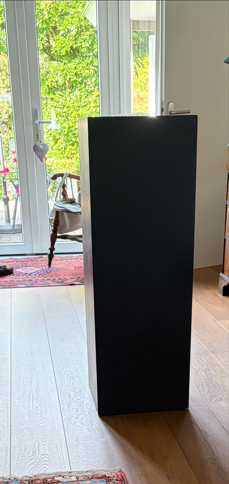 Zwarte plantenzuil / sokkel, Huis en Inrichting, Ophalen, Gebruikt, Zwart, Modern