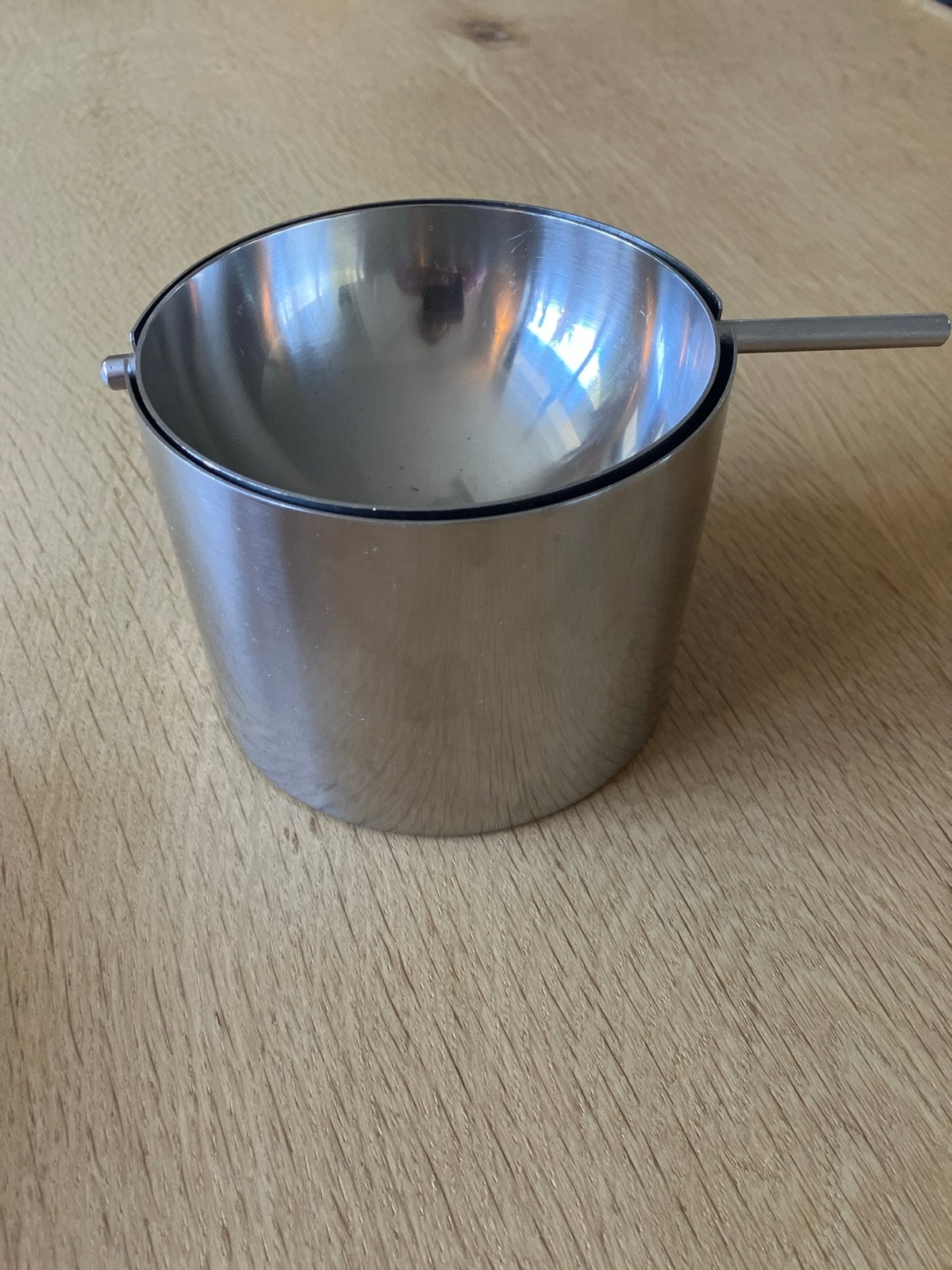 Stijlvolle RVS Asbak met Deksel, Stelton, Gebruikt, Ophalen of Verzenden, Zilver, Metaal