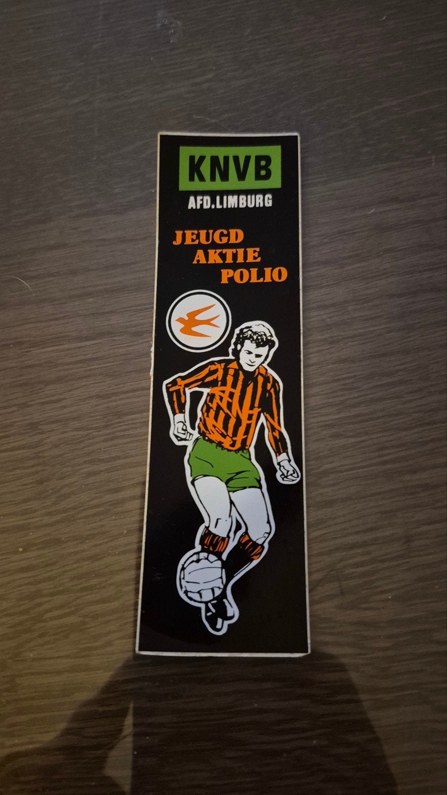 Vintage KNVB Afd. Limburg Jeugd Aktie Polio Sticker, Ophalen of Verzenden