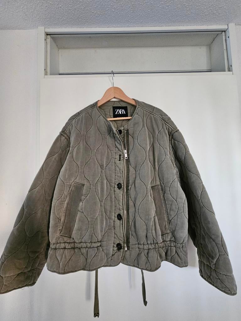 Zara Dames Bomberjasje - Groen, Maat XL, Ophalen, Zara, Maat 46/48 (XL) of groter, Nieuw