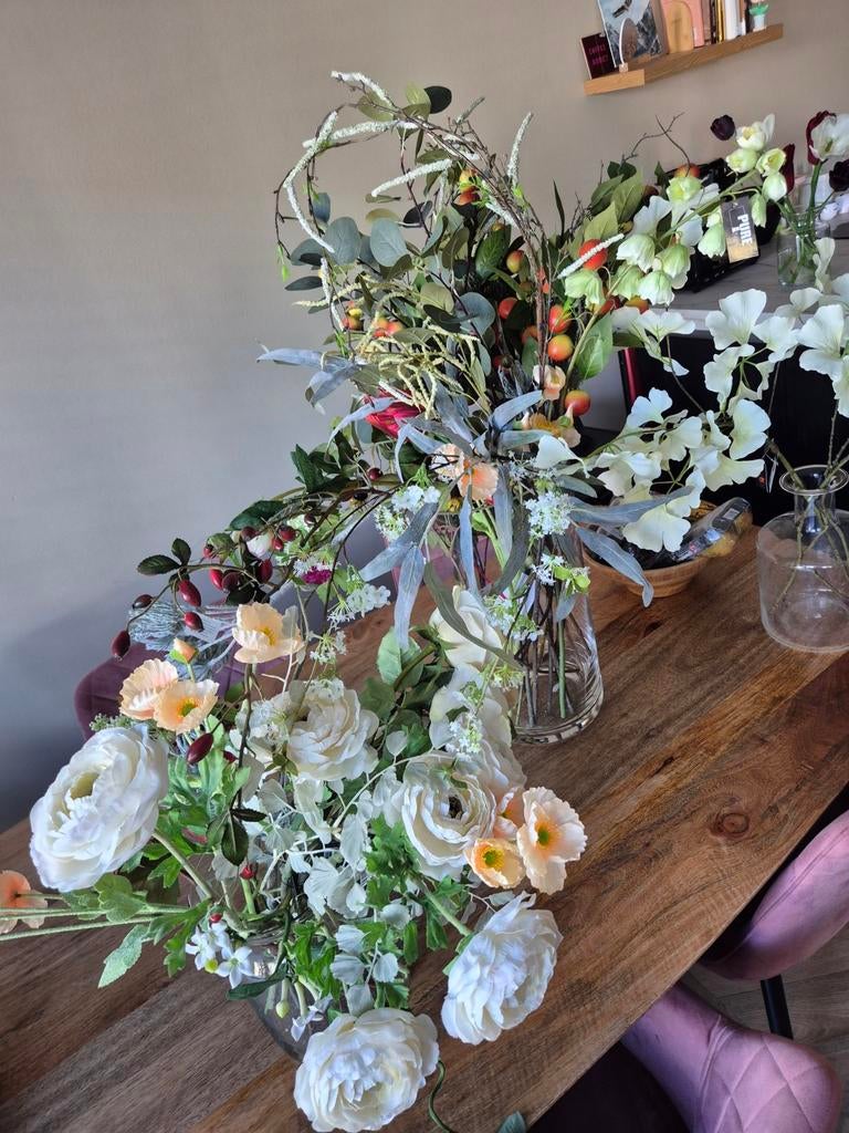 Grote partij kunstbloemen - meer dan 50 stuks!, Binnen, Kunstbloem, Textiel, Ophalen of Verzenden