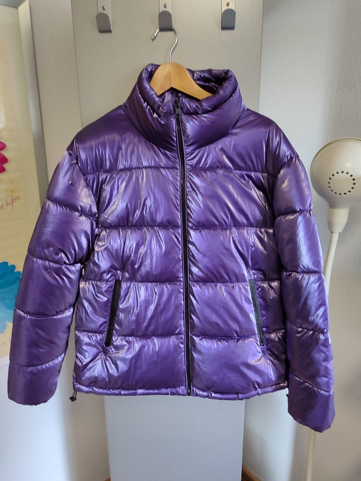 JASJE MET DIKKE DONS stijlvolle paarse puffer jas - Maat M, Maat 38/40 (M), Paars, Ophalen of Verzenden, Onbekend