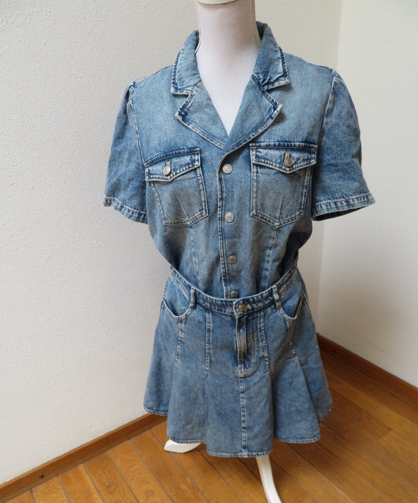 V58 MISS SIXTY aparte jeans jurk blauw M 38/40, Maat 38/40 (M), Blauw, Miss Sixty, Ophalen of Verzenden