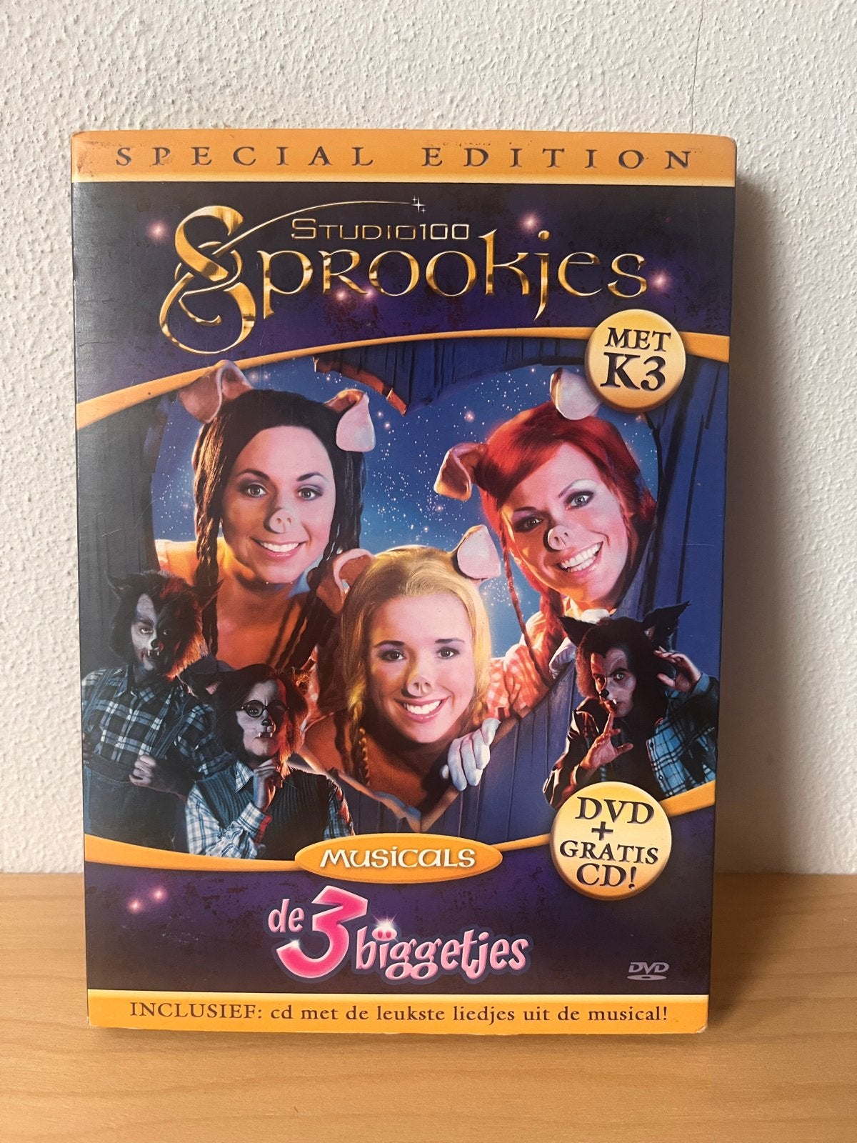 Studio 100 Sprookjes Musicals: De 3 Biggetjes DVD + CD, Cd's en Dvd's, Dvd's | Kinderen en Jeugd, Inclusief DVD, Verzenden, Alle leeftijden