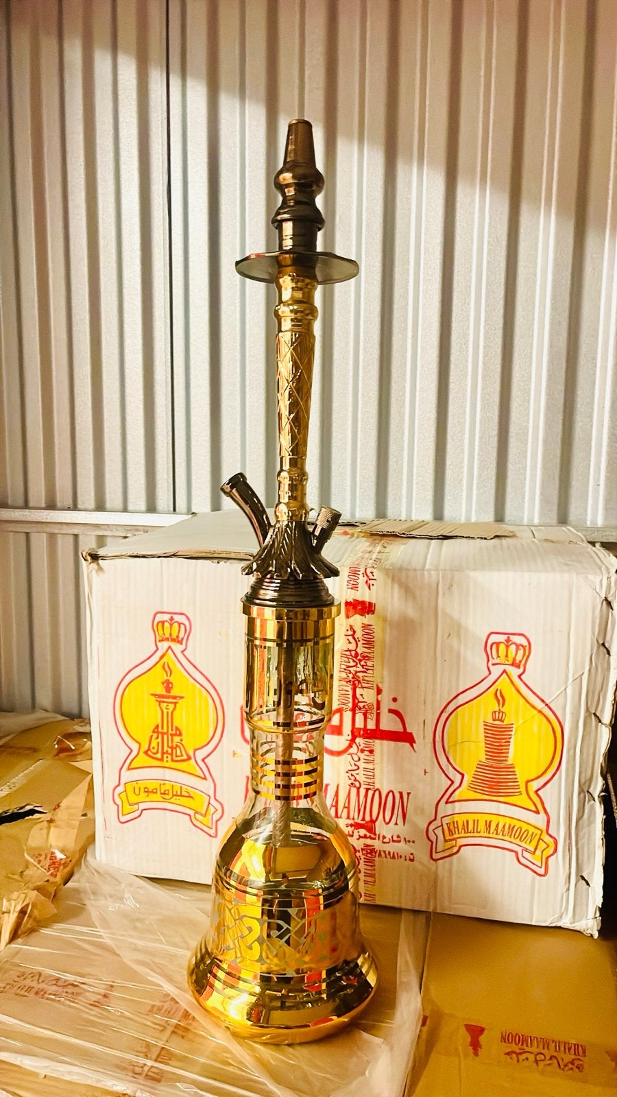 Khalil Maamoon Shisha / Waterpijp - Goudkleurig, Ophalen of Verzenden, Nieuw, (Water)pijp