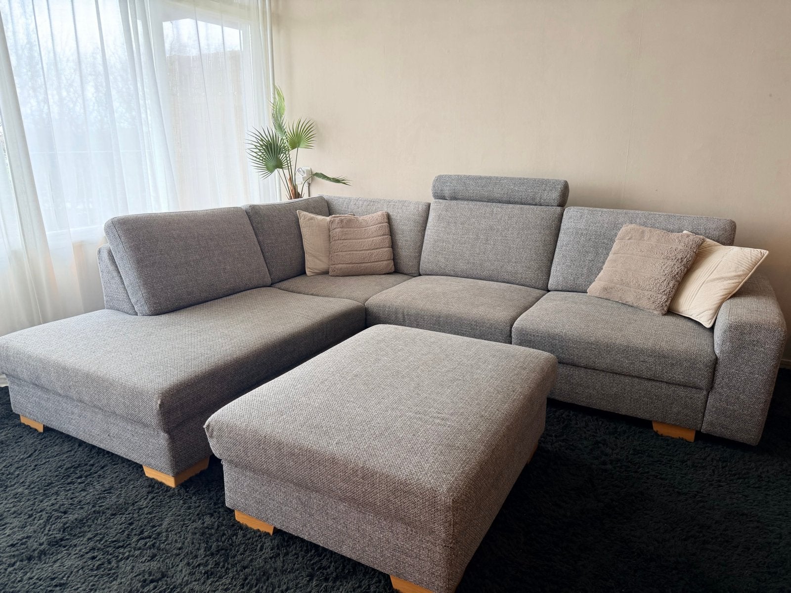 IKEA Sörvallen Hoekbank met Hocker, Ophalen, 250 tot 300 cm, Gebruikt, 100 tot 125 cm