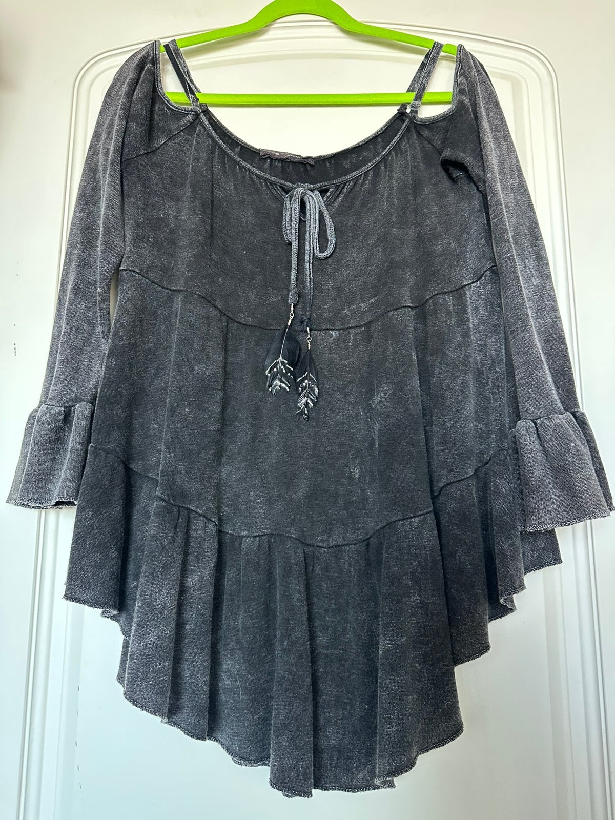 Boho off shoulder tuniek , a lijn , maat 40/42, Ophalen of Verzenden, Zo goed als nieuw, Maat 42/44 (L), Zwart