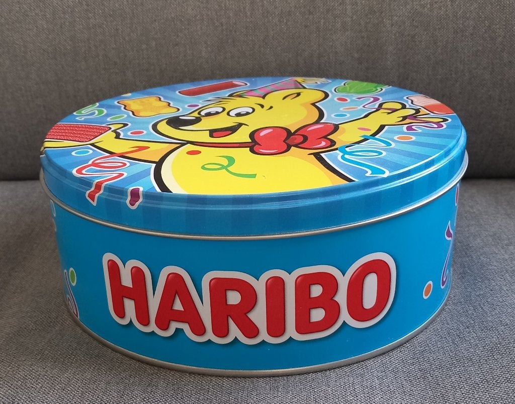 Blikken trommel,  haribo, ongebruikt, Ophalen, Nieuw, Overige
