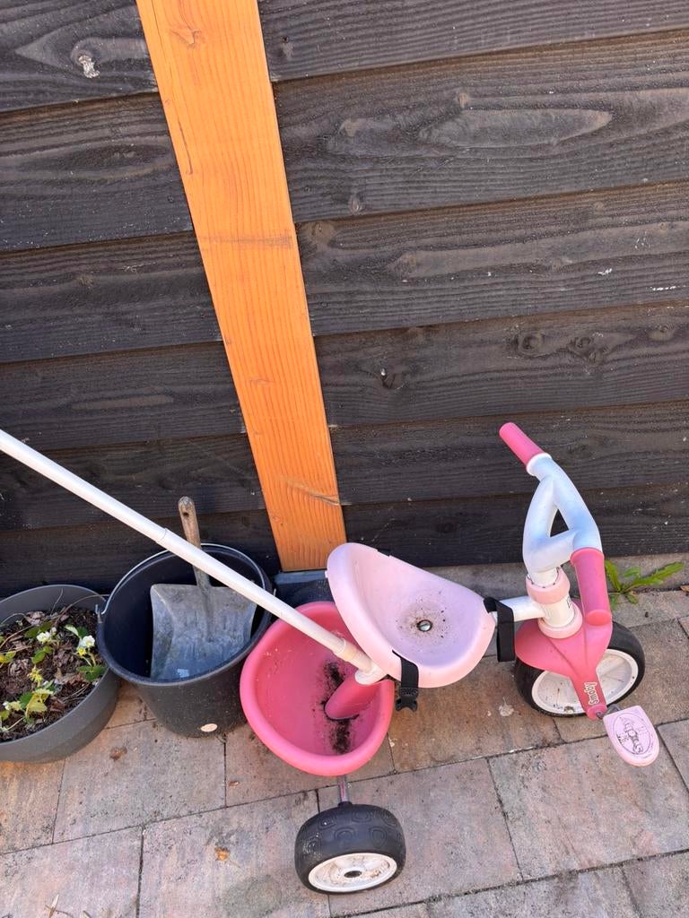 Fiets met duwstang, Fietsen en Brommers, Fietsen | Kinderfietsjes, Ophalen, Zo goed als nieuw, Minder dan 16 inch