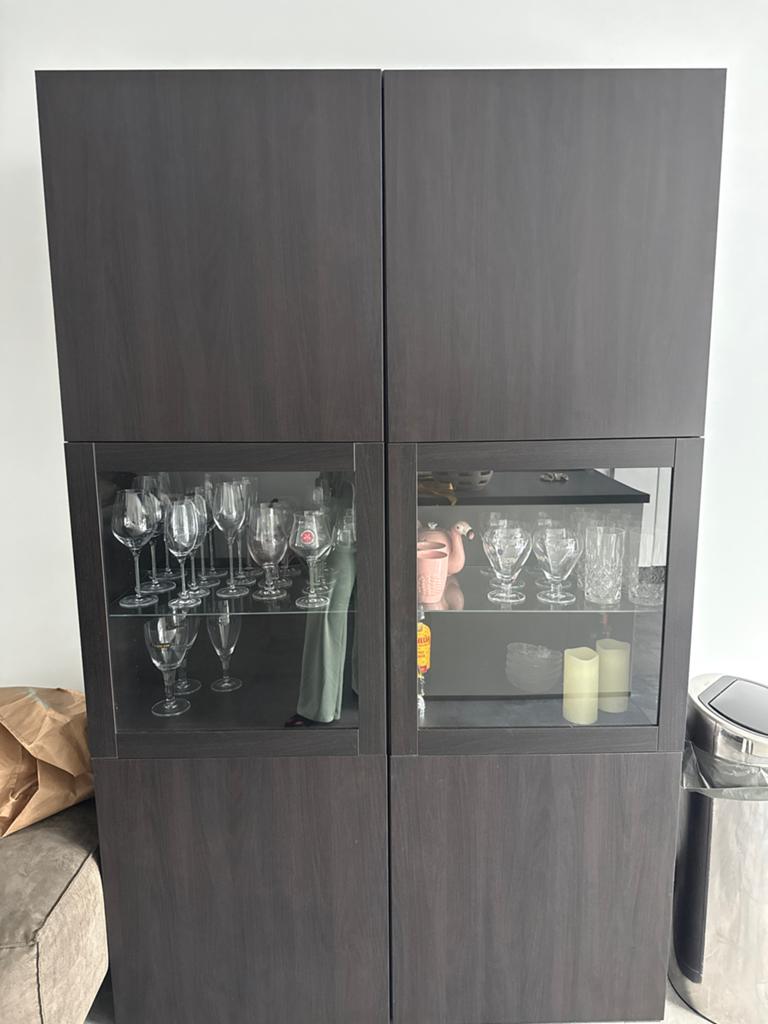 Donkerbruine buffetkast, 120x190 cm, goede staat, Huis en Inrichting, Kasten | Buffetkasten, Ophalen, Gebruikt, 100 tot 150 cm