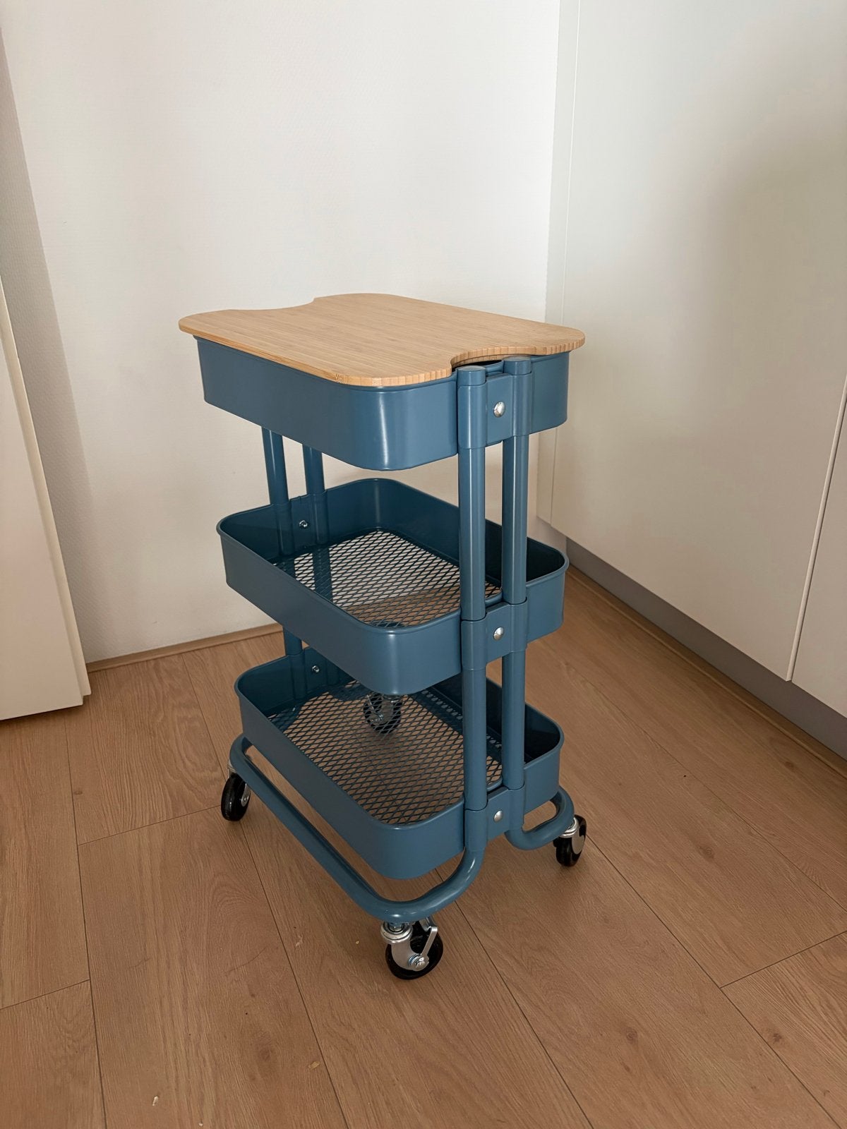 IKEA RÅSKOG / NORRÅVA rolkast met deksel, grijsblauw, Ophalen, Zo goed als nieuw