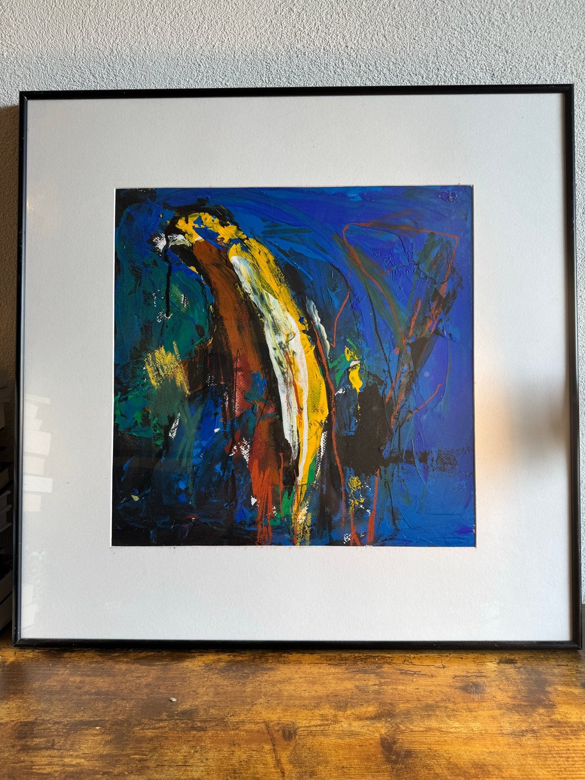 Abstract Schilderij 'Saïre' - Acrylverf op Papier, Abstract, Acrylverf, Papier/karton, Ophalen of Verzenden