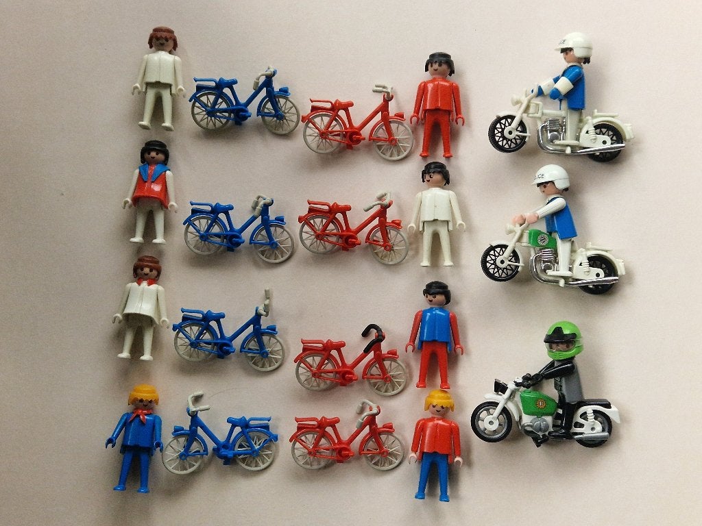 Playmobil fietsers en motorrijders., Ophalen of Verzenden, Zo goed als nieuw, Losse onderdelen