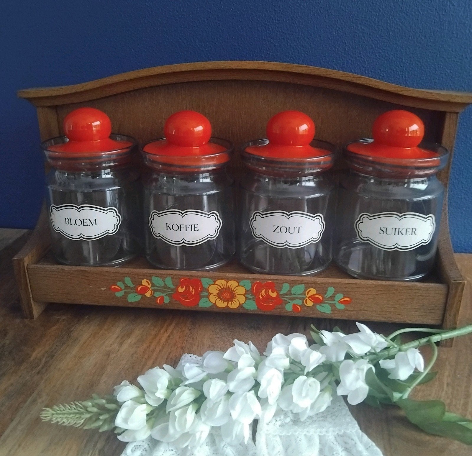 🔴Vintage 🔴EMSA Voorraadset 🔴Wandrek 🔴+ Potten 4x, Verzenden