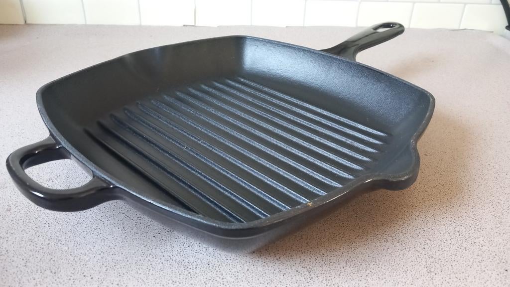 Nieuwe gietijzeren grillpan, Huis en Inrichting, Keuken | Potten en Pannen, Ophalen, Gietijzer, Nieuw, Keramische plaat