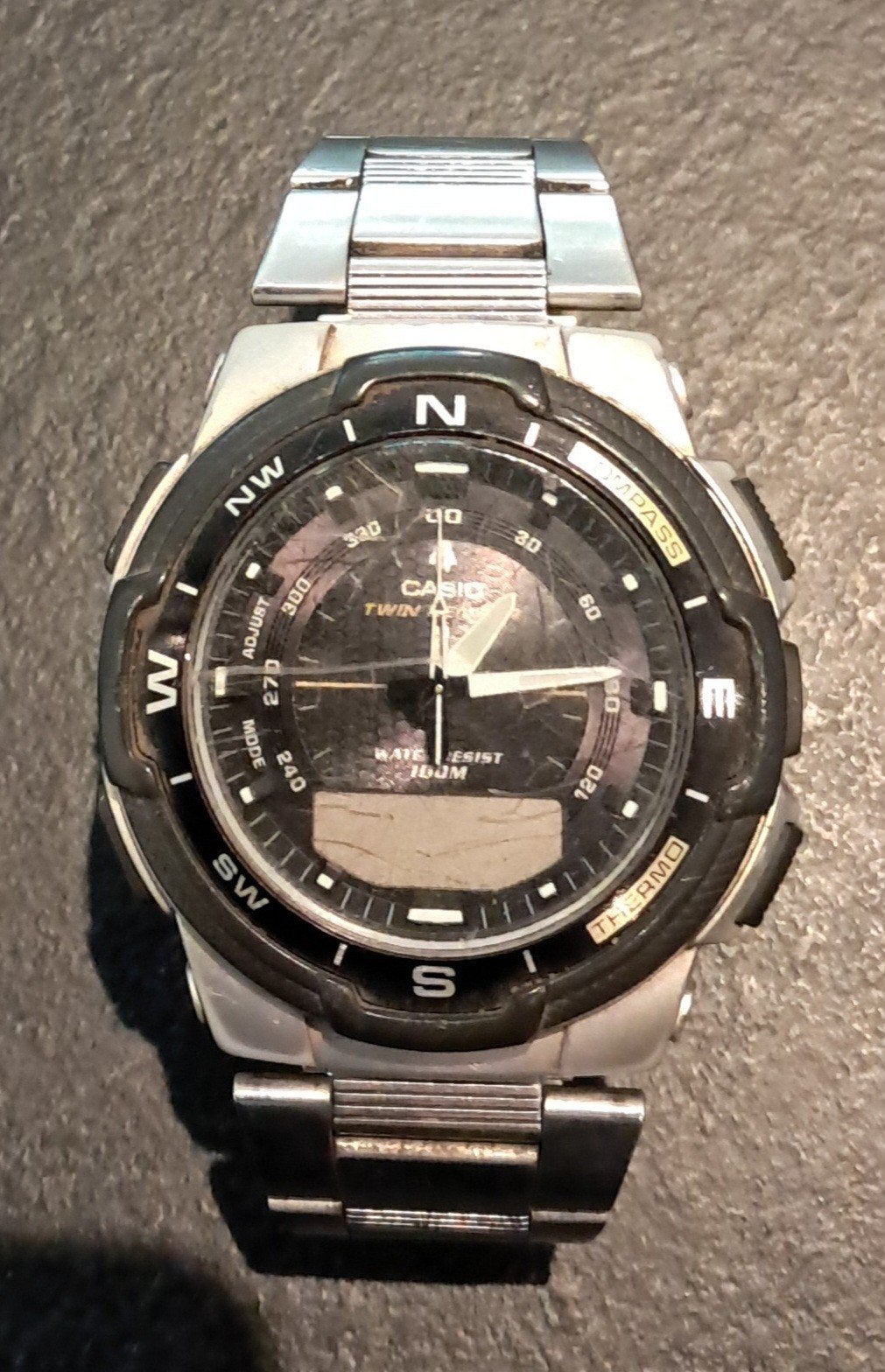 Casio sport gear Polshorloge - Gebruikt met krasjes, Ophalen, Gebruikt, Staal, Polshorloge