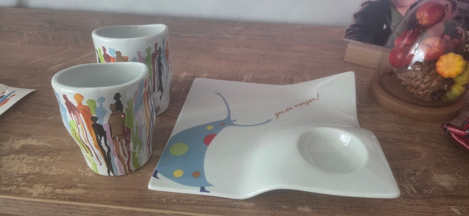 Artinove Art Koffie/Thee Set met Schotel - Goede Morgen!, Antiek en Kunst, Ophalen of Verzenden