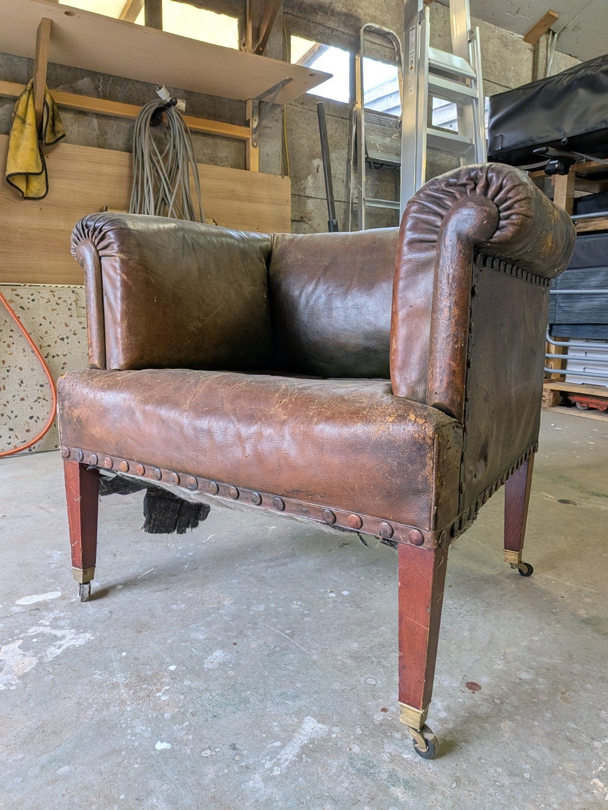 vintage lederen eenzit Hongarije / Bulgarije, Ophalen, Gebruikt