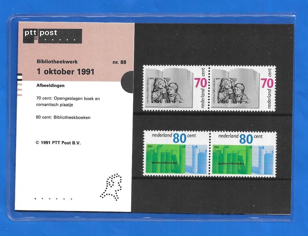 Postzegelmapje 88 Bibliotheekwerk - 1991, Verzenden, Na 1940, Postfris