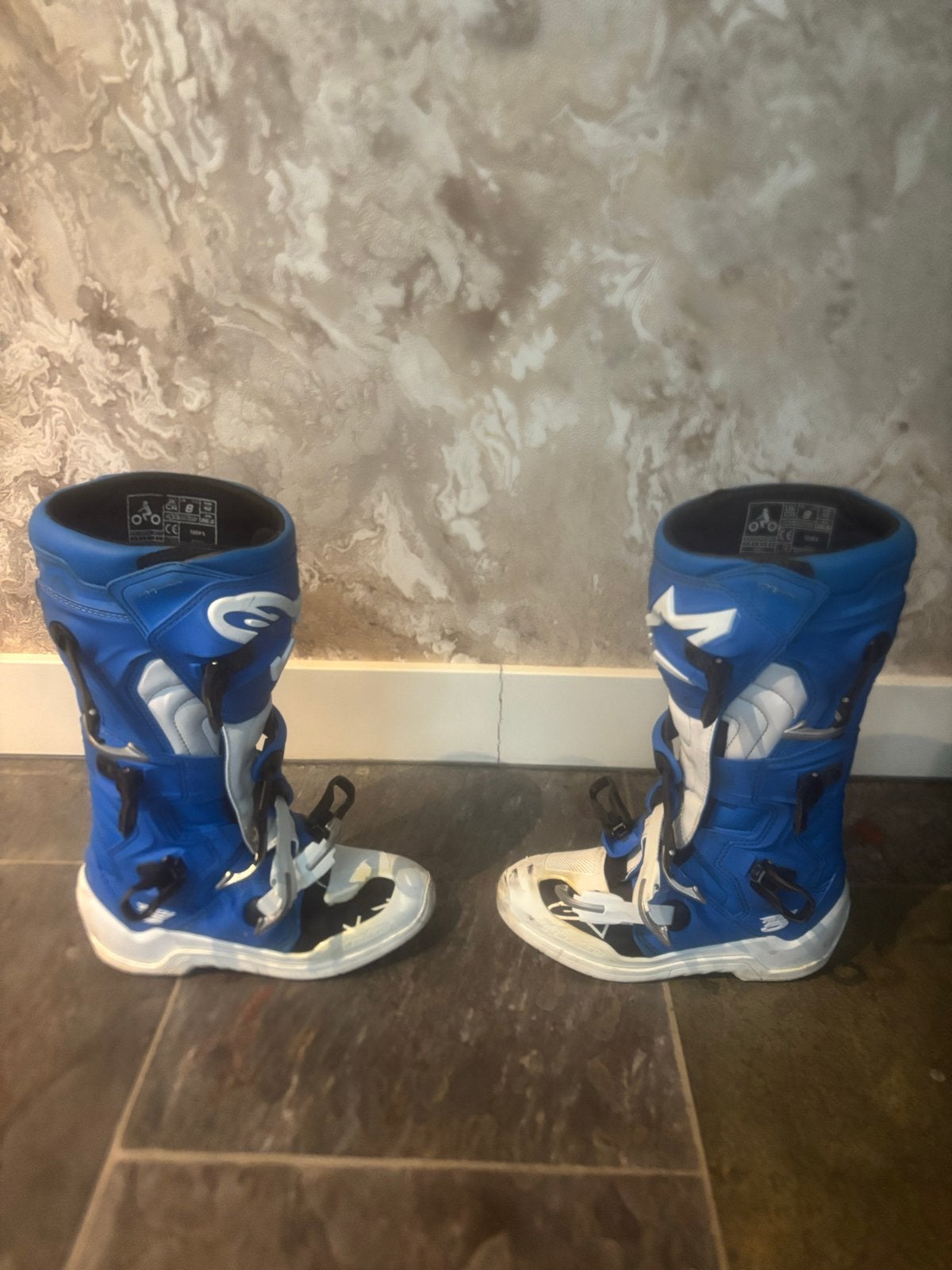 Alpinestars Tech 5 Motorcrosslaarzen - Blauw/Wit, Motoren, Kleding | Motorkleding, Ophalen of Verzenden, Tweedehands, Heren, Laarzen