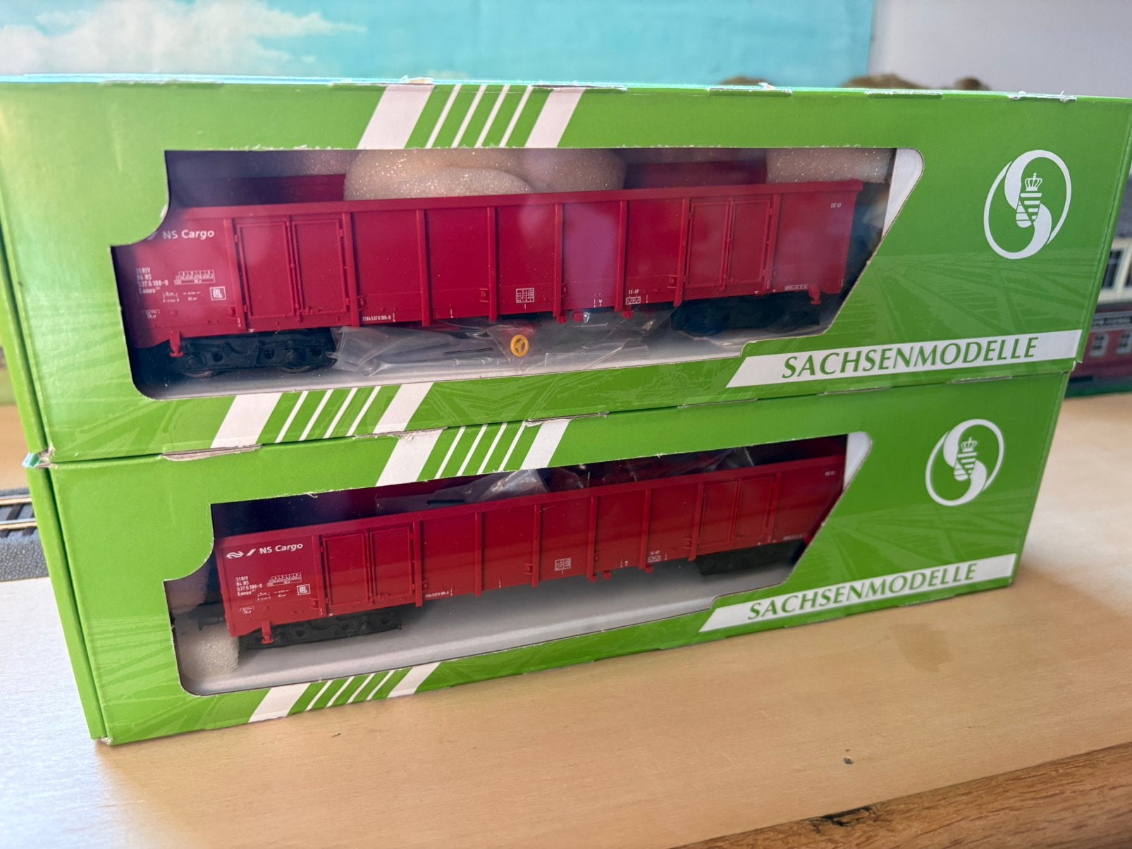 Sachsenmodelle 2x NS Eanos hoge bak wagen, Overige merken, Treinset, Gelijkstroom, Verzenden