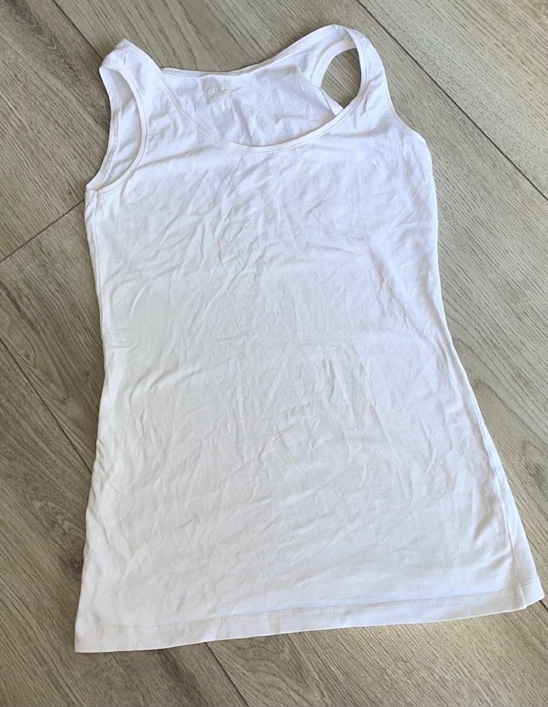 Singlet stretch 34 wit witte hemd top topje shirt, Verzenden, Wit, Zo goed als nieuw, Zonder mouw