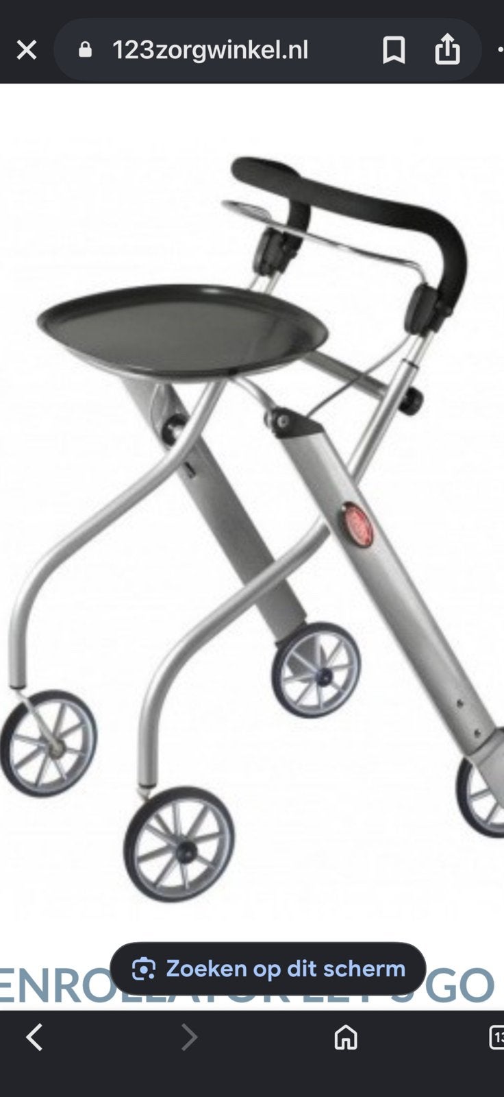 Trust care binnen service rollator met dienblad, Ophalen, Zo goed als nieuw