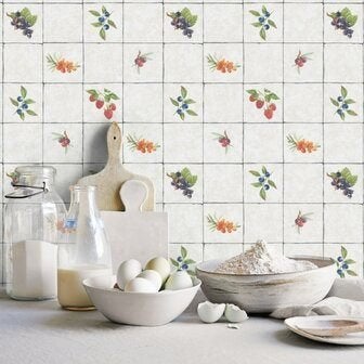 Natural Faux/miniatures/Kitchenrecipes behang, Verzenden, 75 m² of meer, Zwart