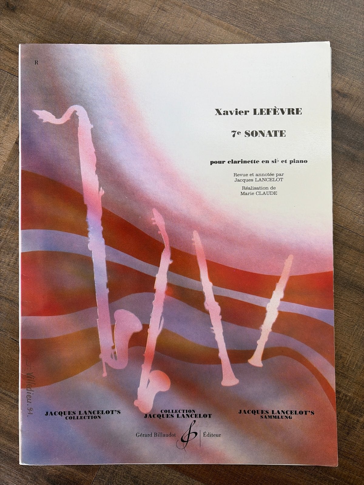 Xavier Lefèvre 7e Sonate voor klarinet en piano, Gebruikt, Klassiek, Ophalen of Verzenden, Klarinet