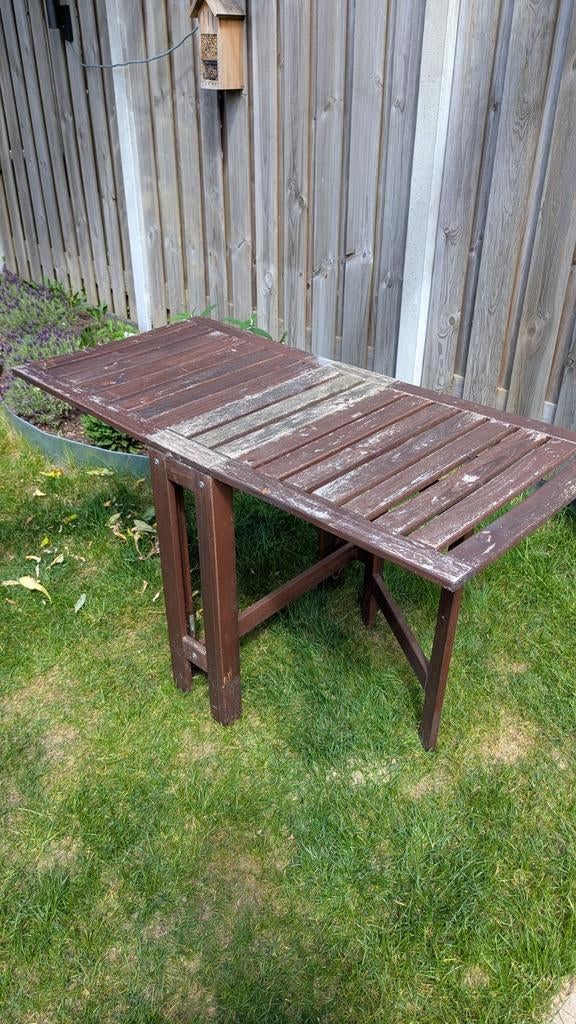 IKEA opklapbare tuintafel van hout, Ophalen, Gebruikt, Rechthoekig, Hout