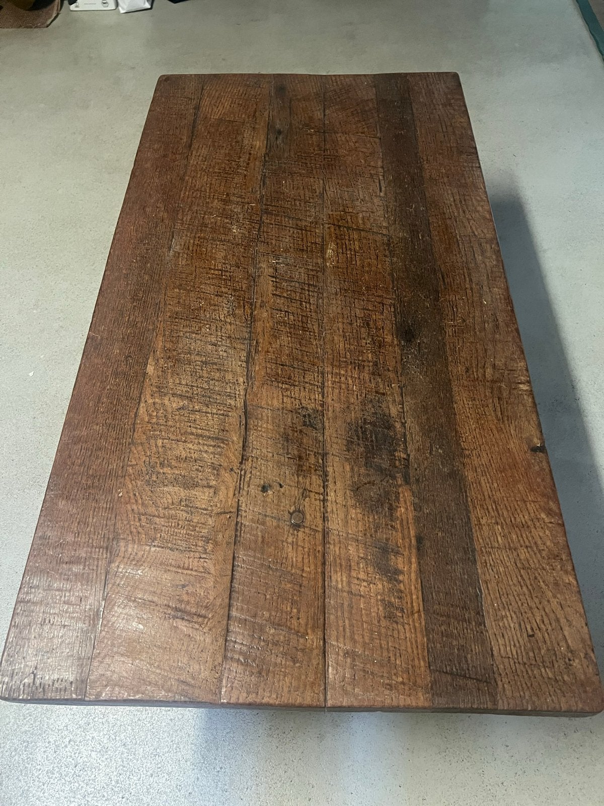 Robuuste eiken houten salontafel - Vintage stijl, Antiek en Kunst, Ophalen