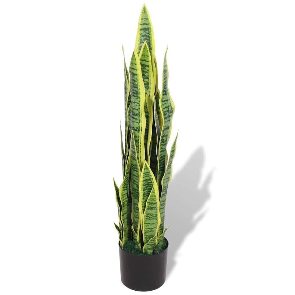 Kunstplant sansevieria vrouwentong sanseveria 90cm GRTS BZRG, Binnen, Groen, Met pot of vaas, Kunstplant