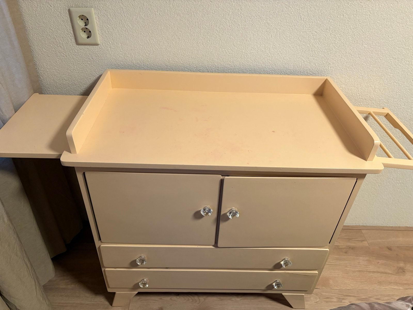 Vintage Brocante Retro Commode Kastje - 47x90x90 cm, Ophalen, Gebruikt, 75 tot 100 cm, Opstaande rand