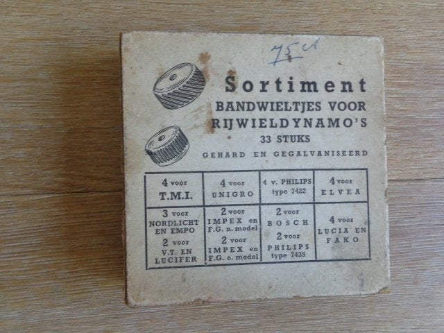 Heel oud doosje dynamo wieltjes, Fietsen en Brommers, Oldtimerfiets, Staal, Ophalen of Verzenden, Zo goed als nieuw