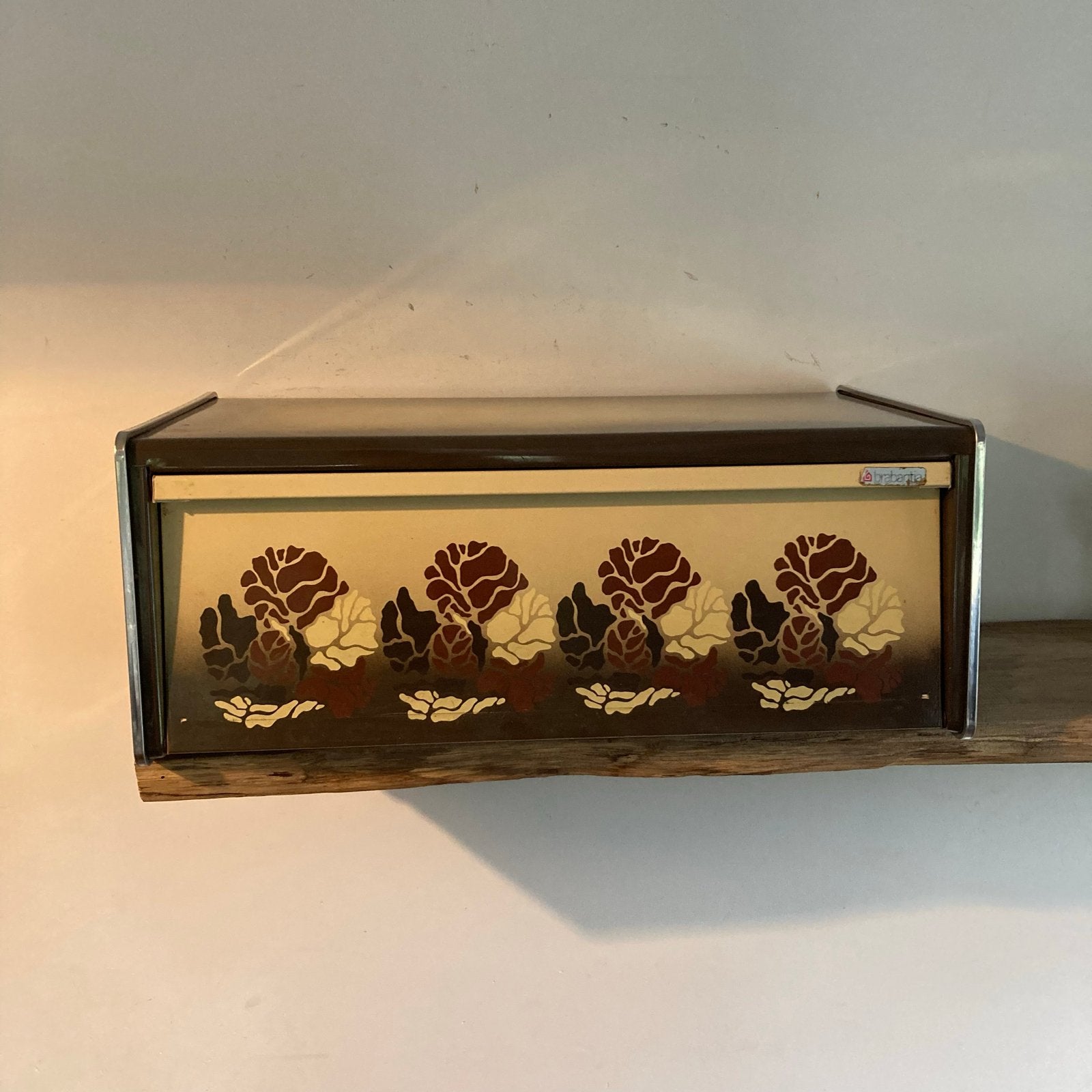 Vintage Brabantia Broodtrommel Batique Jaren '70 Bloemmotief, Antiek en Kunst, Ophalen of Verzenden