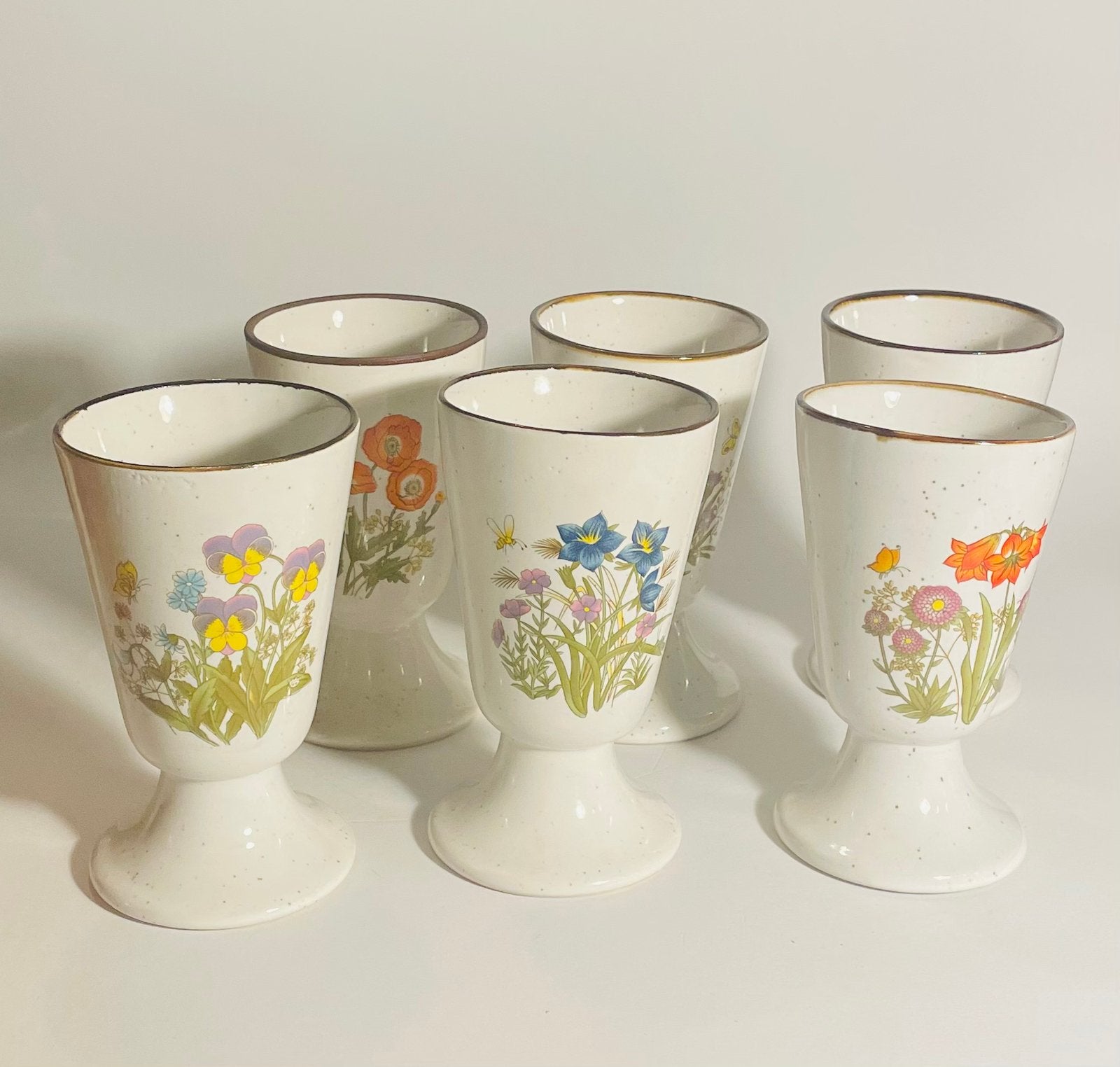 Leuke keramieken ijsbekers, dessert mokken, Duits, bloemen, Ophalen of Verzenden, Zo goed als nieuw, Overige stijlen