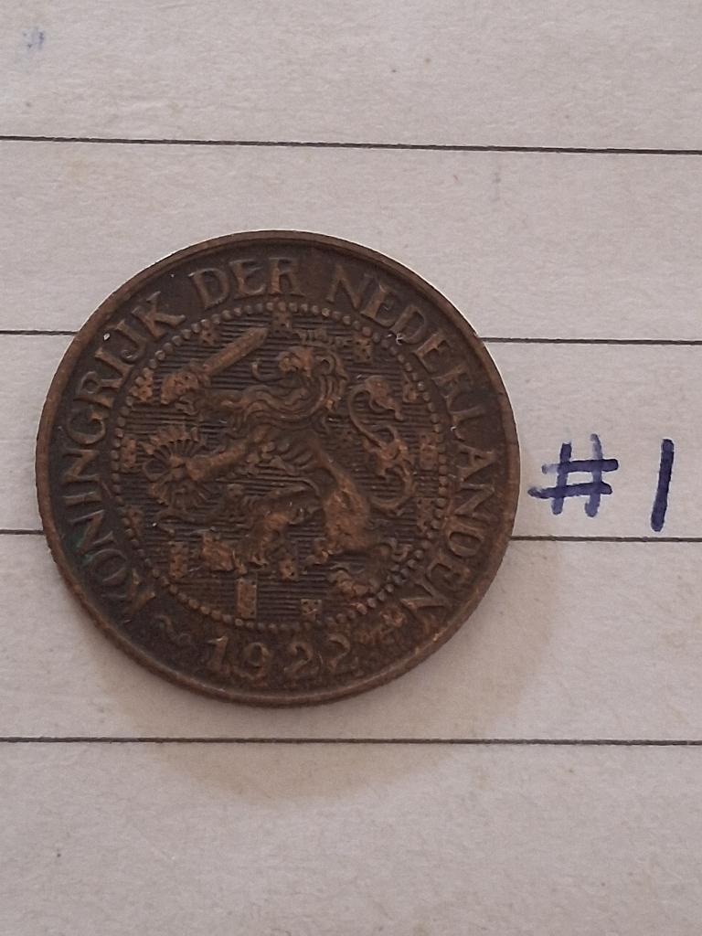 1 cent 1922 Nederland #1, Postzegels en Munten, Munten | Nederland, Ophalen of Verzenden, Koningin Wilhelmina, 1 cent, Losse munt